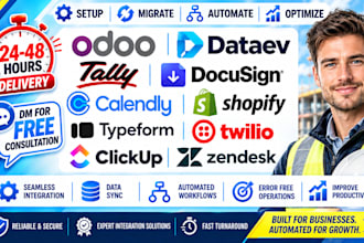 odoo datev tally docusign make calendly shopify typeform twilio zendesk clickup