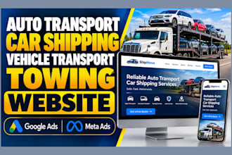 design auto transport car shipping vehicle transport towing website google ads
