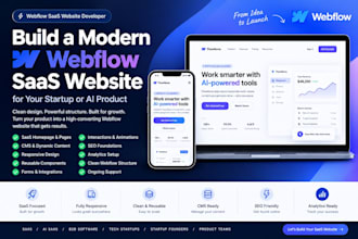 build a modern webflow saas website for your startup or ai product, saas website