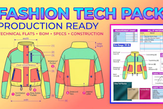 create fashion clothing tech pack for manufacturing
