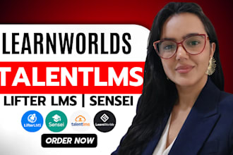 setup online course on learnworlds, talentlms, lifter lms, sensei lms portal
