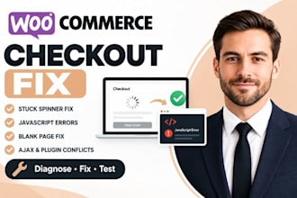 fix woocommerce checkout spinner checkout stuck blank page javascript error