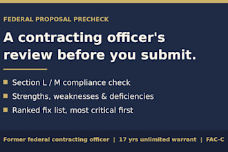 review your federal proposal as a former contracting officer