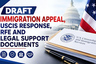 draft immigration appeal, uscis response, rfe and legal support documents
