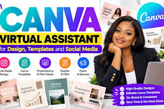 be your canva virtual assistant for design, templates and social media