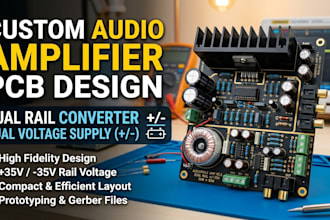 design custom audio amplifier pcb with dual rail dual voltage supply