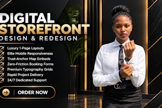 design a luxury 1 page landing page or storefront