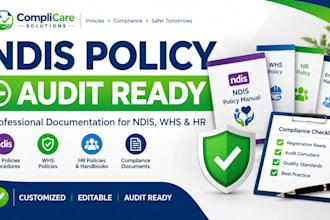 create ndis, whs, HR policy manuals and compliance documents for audit readiness