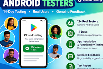 test game app mobile app for google play closed testing with 12tester for 14days