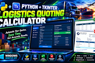 fix setup python tkinter logistics quoting calculator excel windows desktop app