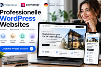 create a professional german wordpress business website with elementor