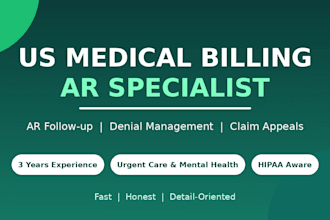 be your US medical billing ar specialist for urgent care claims