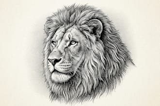 draw a hedcut wsj style animals character illustration