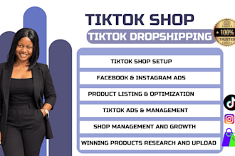 setup tiktok shop, manage tiktok shop, marketing and tiktok ads setup fix tiktok