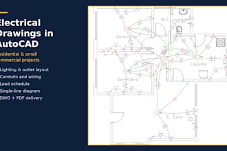 draw electrical plans and single line diagrams in autocad