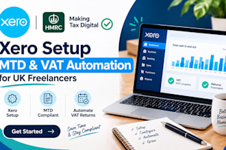 set up xero making tax digital mtd and automate vat returns for UK freelancers