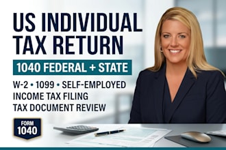 prepare US individual 1040 federal and state income tax return filing