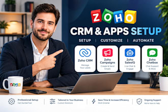 setup and customize zoho crm, zoho campaign zoho salesiq develop zoho chatbox