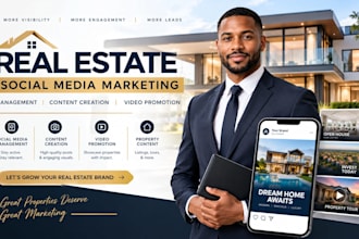 do real estate social media marketing managemen content creation video promotion