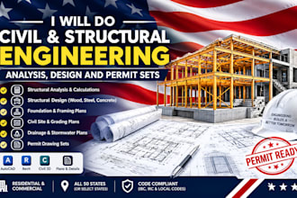 do civil and structural engineering analysis structural design permit set