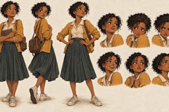 create character expression and pose sheets