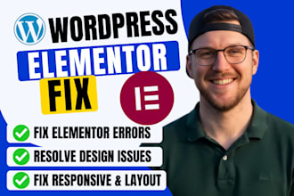 fix wordpress elementor bugs, errors, layout and responsive issues or problems