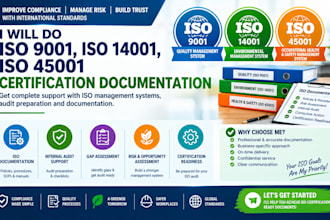 do iso 9001, iso 14001, iso 45001 certification documentation