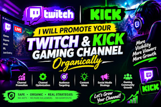 promote your twitch and kick gaming channel organically