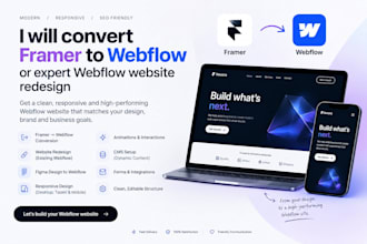 redesign webflow website or convert framer to webflow expert