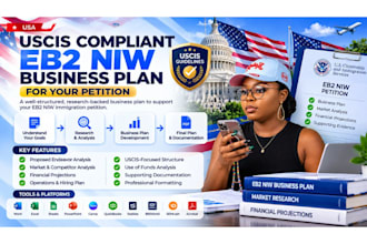 write a uscis compliant eb2 niw business plan for your petition