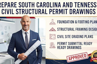 prepare south carolina and tennessee civil structural permit drawings
