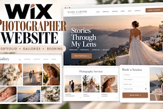 design wix photographer website with portfolio galleries and online booking