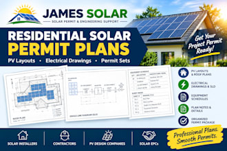 create residential solar permit plans and pv drawing sets
