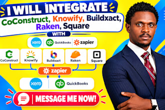 integrate coconstruct knowify buildxact raken square with xero quickbooks zapier