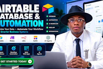 build airtable database airtable automation softr webapp make com automation
