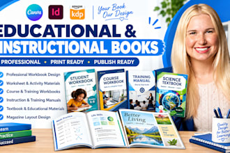 design professional educational textbooks, workbooks, worksheet, training manual