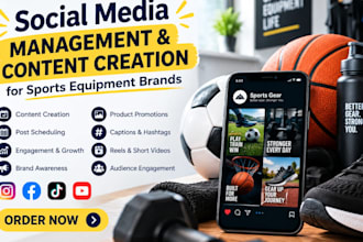 be your social media manager and content creator for sports equipment brands