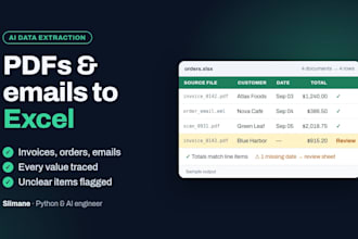extract data from pdfs, orders and emails into excel with ai