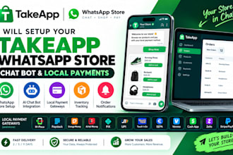 setup takeapp wa store telegram shop shopify ecom ghl local payment api chat bot