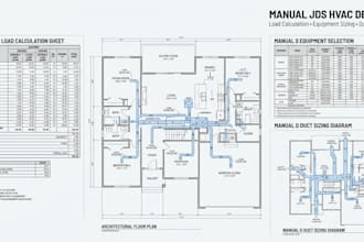 perform manual jds hvac load calculations and duct design