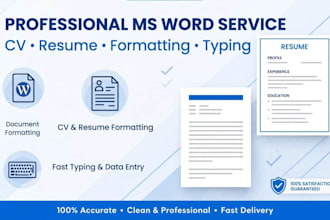 provide professional ms word, excel, powerpoint work