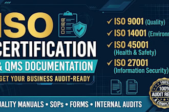 develop iso 9001, 14001, 45001 and 27001 qms documentation and certification