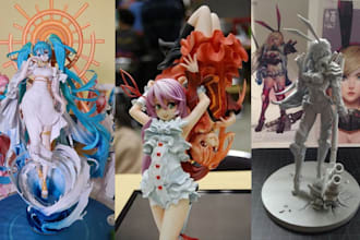 3d print and paint custom anime figure resin statue miniature bust anime stl