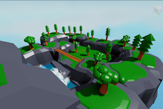 build a low poly roblox map, terrain, cafe, obby or tycoon