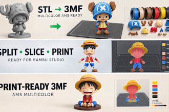 convert stl to 3mf split slice in bambu lab 3d model multicolor ams 3d printing