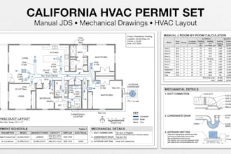 prepare california hvac permit drawings and manual jds