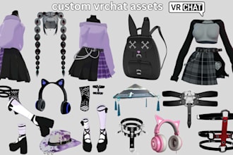 create custom vrchat props, outfits, accessories, weapons and avatar assets