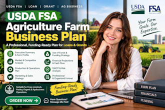 write usda fsa agriculture farm business plan for loan and grant approval nop