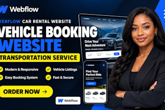 design webflow car rental website vehicle booking site transportation service