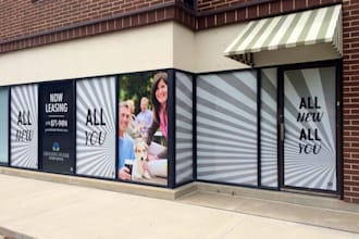 design storefront window graphics, vinyl decals and shopfront business signage